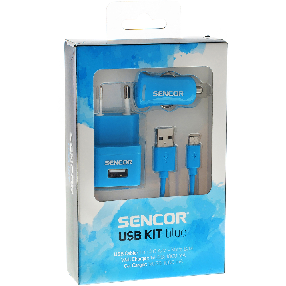 USB kit 1 m/ Wall/ Car, SENCOR SCO 515-000BL