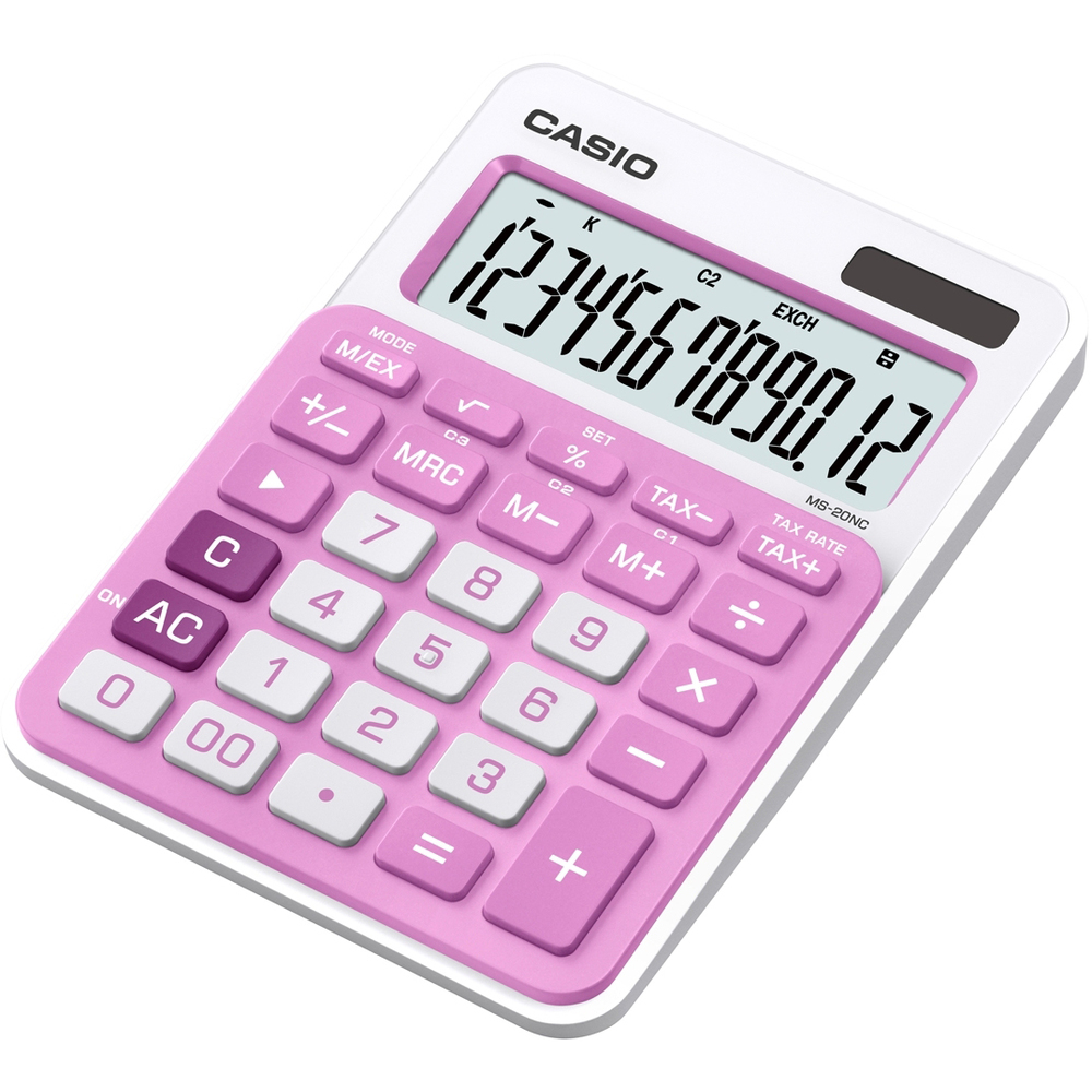 Kalkulačka MS 20 NC/PK růžová CASIO