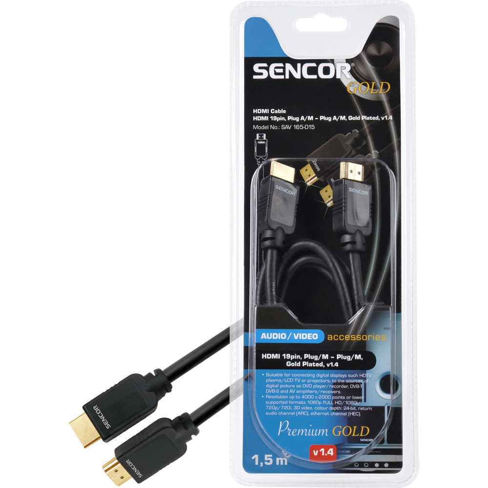 Konektor - SENCOR SAV 165-015 HDMI M-M 1,5M v1.4 PG