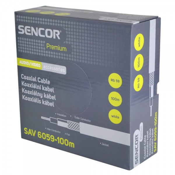 Koaxiální kabel - SENCOR, SAV 6059-100m, RG-59