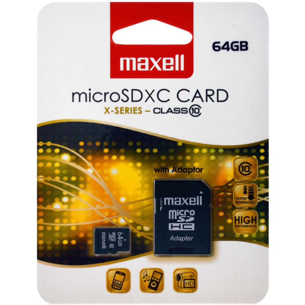 SD paměťová karta  s adaptérem - MAXELL, 64 GB