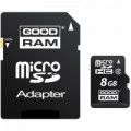 Paměťová karta MicroSDHC 8GB Class 4 + adaptér, GOODRAM