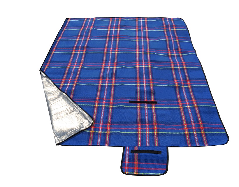 Pikniková deka CALTER ONE, 150x130 cm, modrá kostka