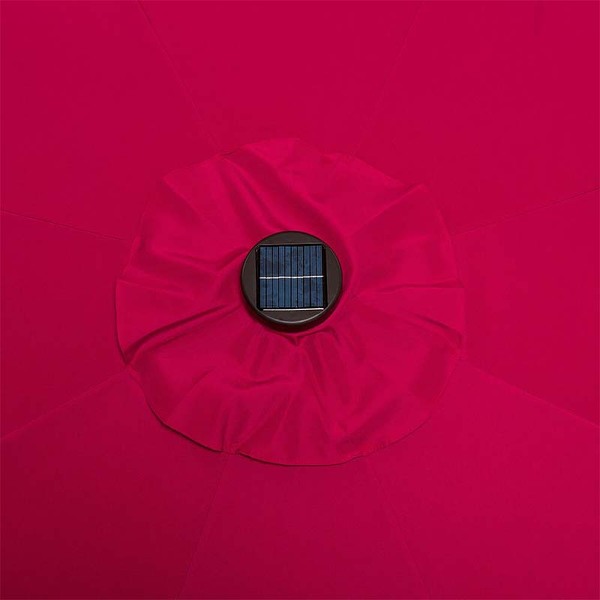 Zahradní slunečník LED solární 270cm červený
