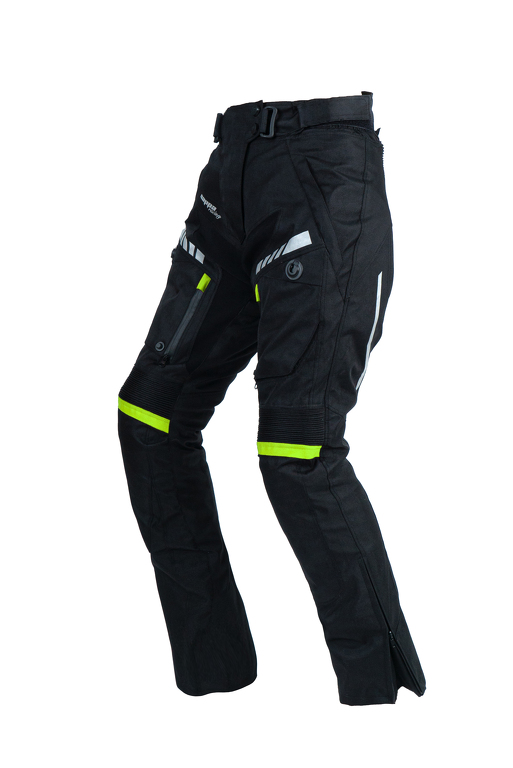 Kalhoty moto dámské FIORANO textilní černé/zelené L