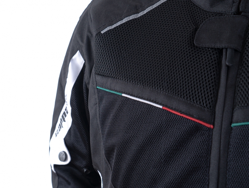 Bunda moto letní RACING ITALIA textilní černá 3XL
