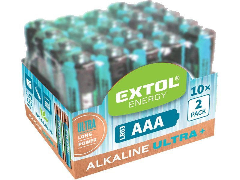 Baterie alkalické EXTOL ENERGY ULTRA 20ks 1 5V AAA (LR03) EXTOL LIGHT