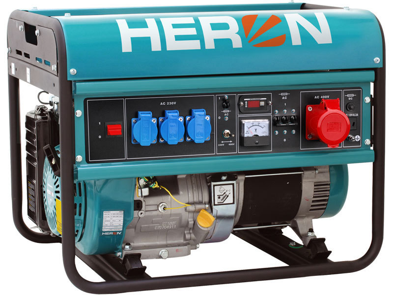Elektrocentrála benzínová 6,8 kW pro 400V a 5,5 kW pro 230V HERON, 8896118