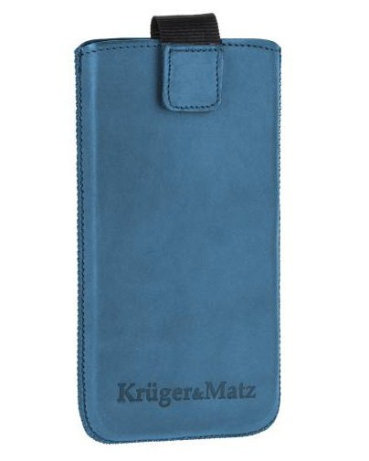 Kožené pouzdro na mobilní telefon 4,5&quot; Kruger&amp;Matz KM0055, modré