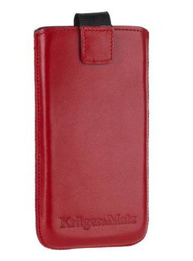 Kožené pouzdro na mobilní telefon 4,3&quot; Kruger&amp;Matz KM0064, červené