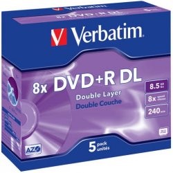 DVD+R DL - VERBATIM 8,5GB 8x 5PK JC