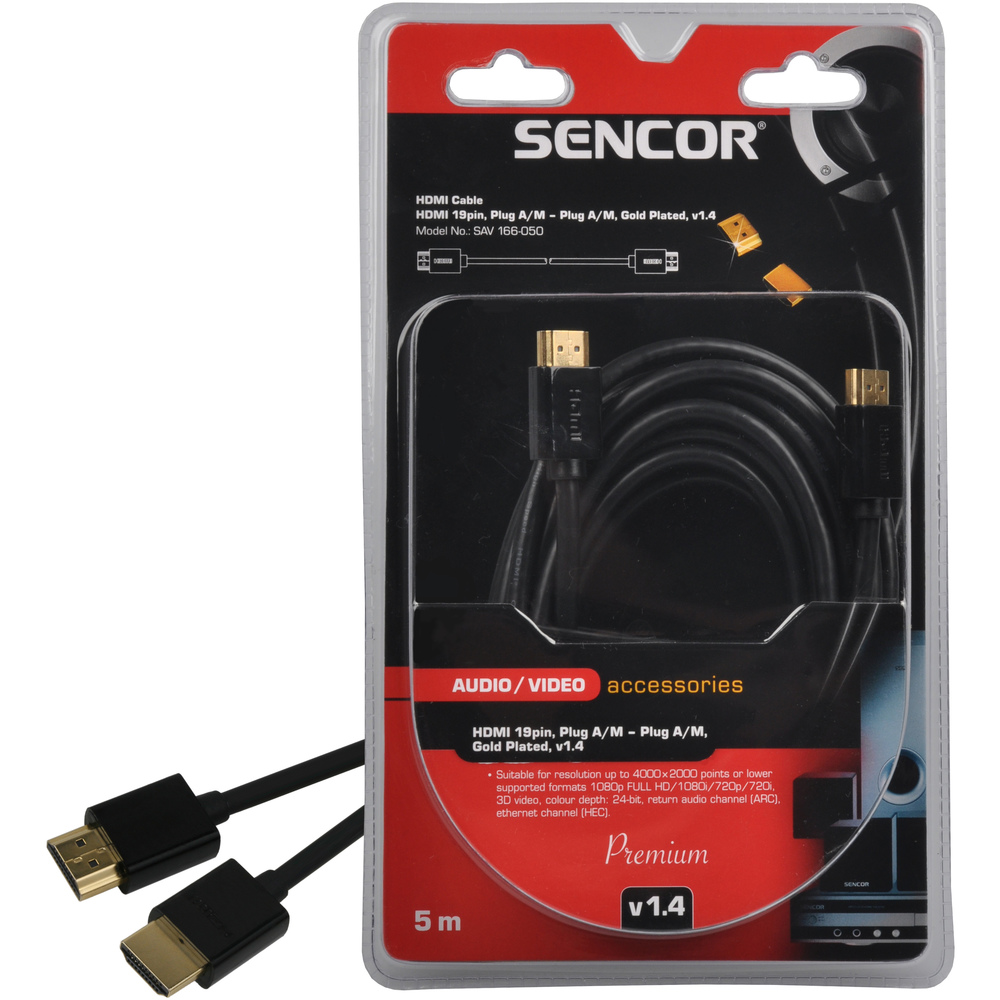 Konektor - SENCOR SAV 166-050 HDMI M-M 5m v1.4 P
