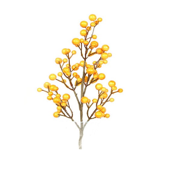 Dekorativní větvička bobule - podzimní barva žlutá