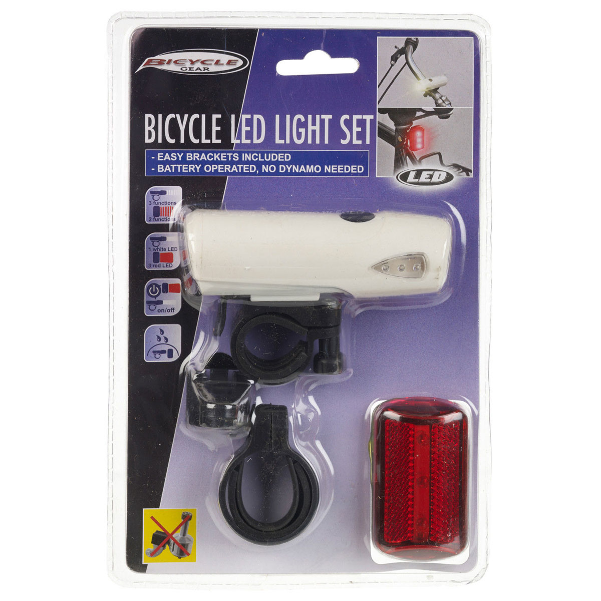 Sada LED světel na kolo BICYCLE GEAR 72615