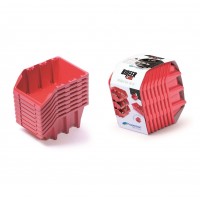 Set úložných boxů 8ks BINEER LONG 160x98x70 mm červený