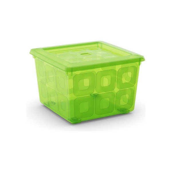 Square Box s kolečky zelené barvy, 28 litrů