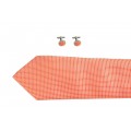 Hedvábná kravata a manžetové knoflíčky Giori Milano RS0801, losos