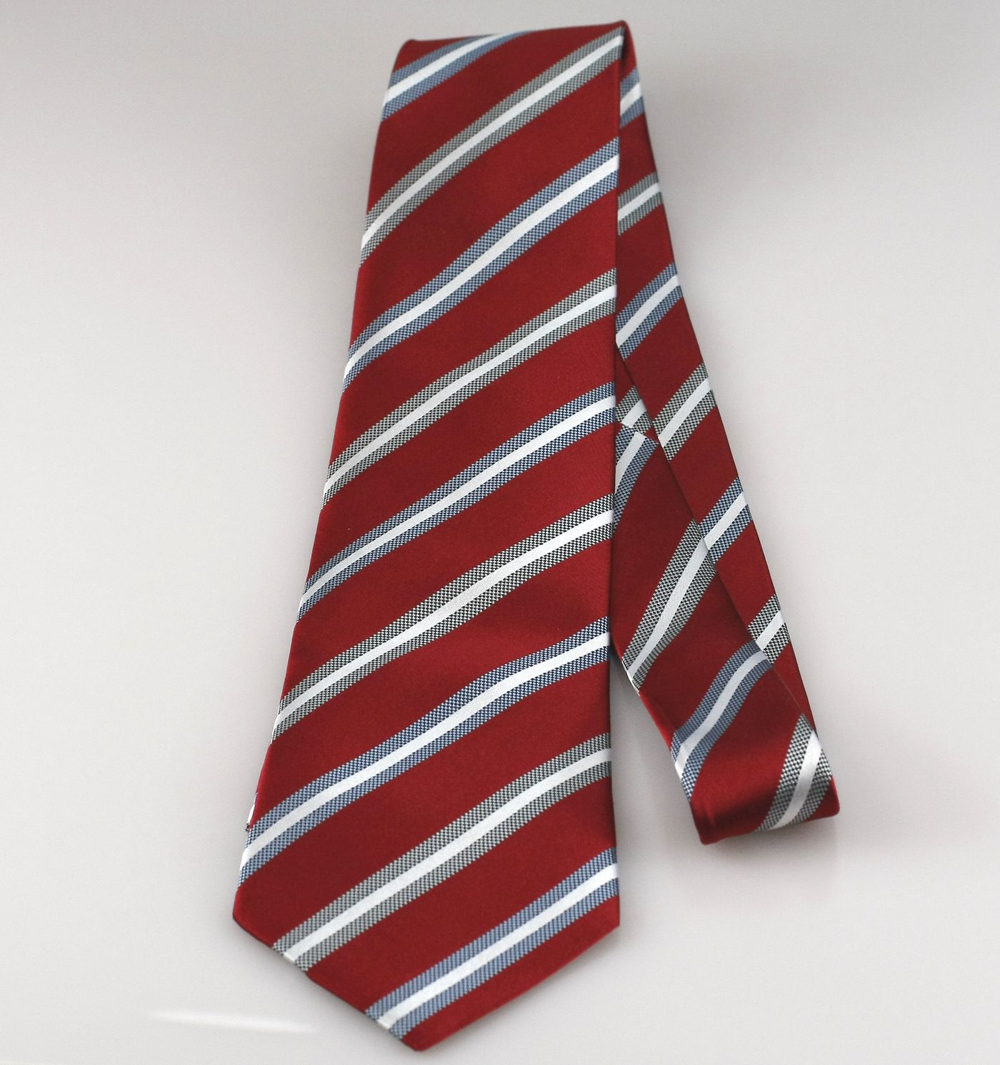 Hedvábná kravata Giori Milano RS0804, červeno-bílá