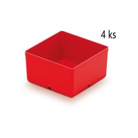 Sada 4 plastových boxů na nářadí UNITE BOX 110x110x112 červené