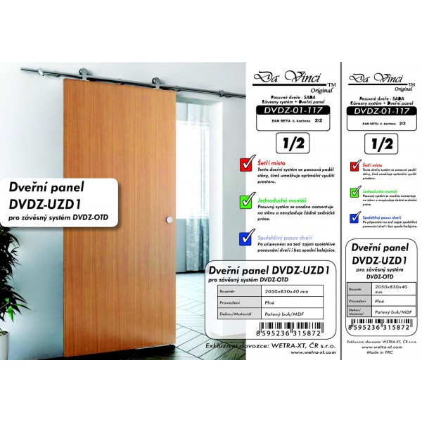 Otevřený závěs + posuvné dveře Da Vinci DVDZ-01-117, pařený buk