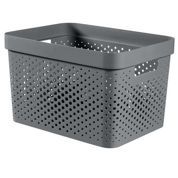 Úložný box INFINITY 17l recyklovaný plast tmavě šedý