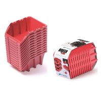 Set úložných boxů 12ks BINEER LONG SET 120x77x60mm, červený