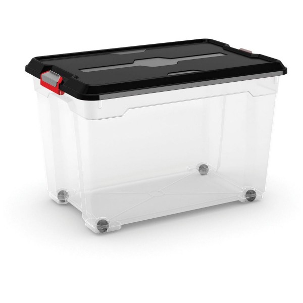 Úložný Moover Box XL s kolečky, 60l, transparent-černý
