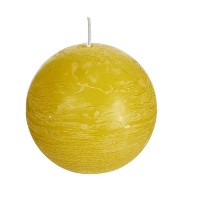 Svíčka koule rustikální 8cm tm.žlutá
