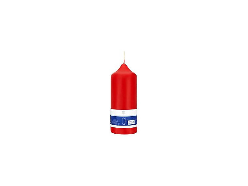 Svíčka válcová 78 x 220 mm, červená 1 ks