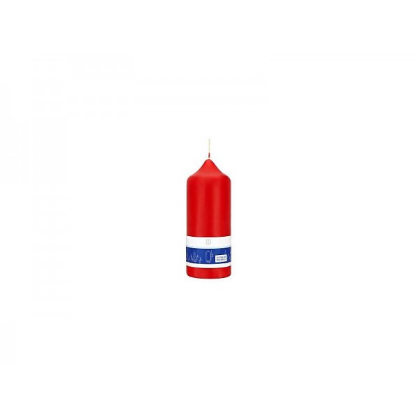 Svíčka válcová 78 x 220 mm, červená 1 ks