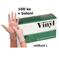 Jednorázové rukavice Vinylové, 100ks vel.L
