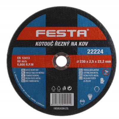 Kotouč řezný FESTA na kov 230x2.5x22.2mm
