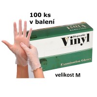 Jednorázové rukavice Vinylové, 100ks vel.M