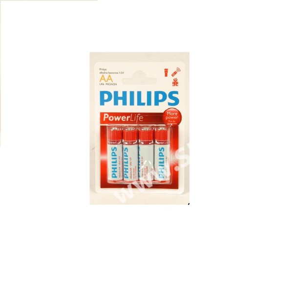 Alkalické tužkové baterie Philips, AA 4 ks