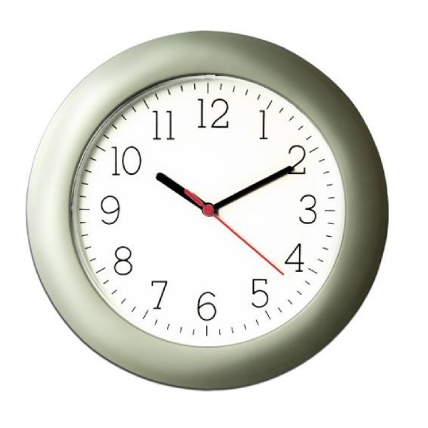 Nástěnné hodiny GREEN E 25 cm, stříbrné