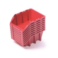 Set úložných boxů 8ks 160x98x70mm, červený