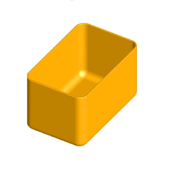 Box do zásuvek a organizérů, 90x57x64mm, žlutý