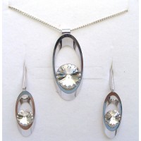 Souprava stříbrných šperků Swarovski - Oval