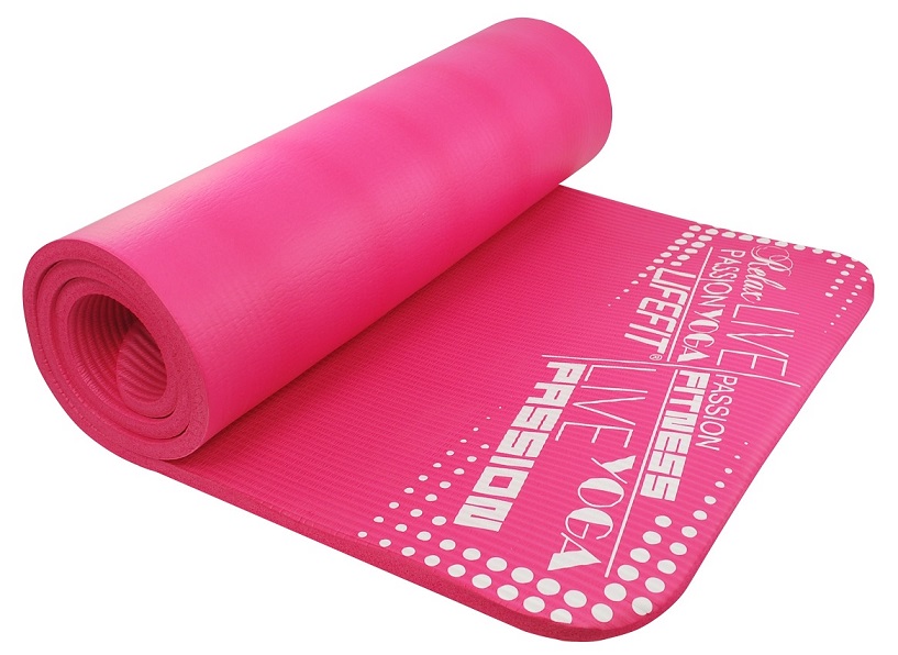 Gymnastická podložka 180 x 60 x 1,5 cm LIFEFIT YOGA mat, světle růžová
