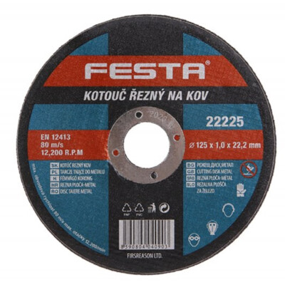 Kotouč řezný FESTA na kov 125x1.0x22.2mm