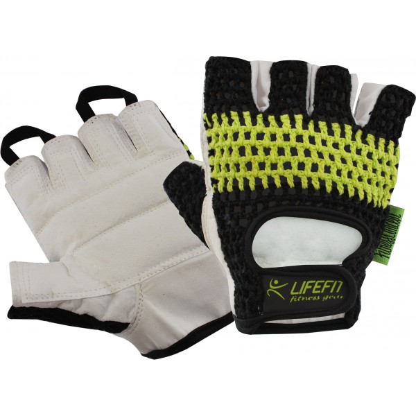 Fitness rukavice LIFEFIT FIT, vel. L, černo-zelené