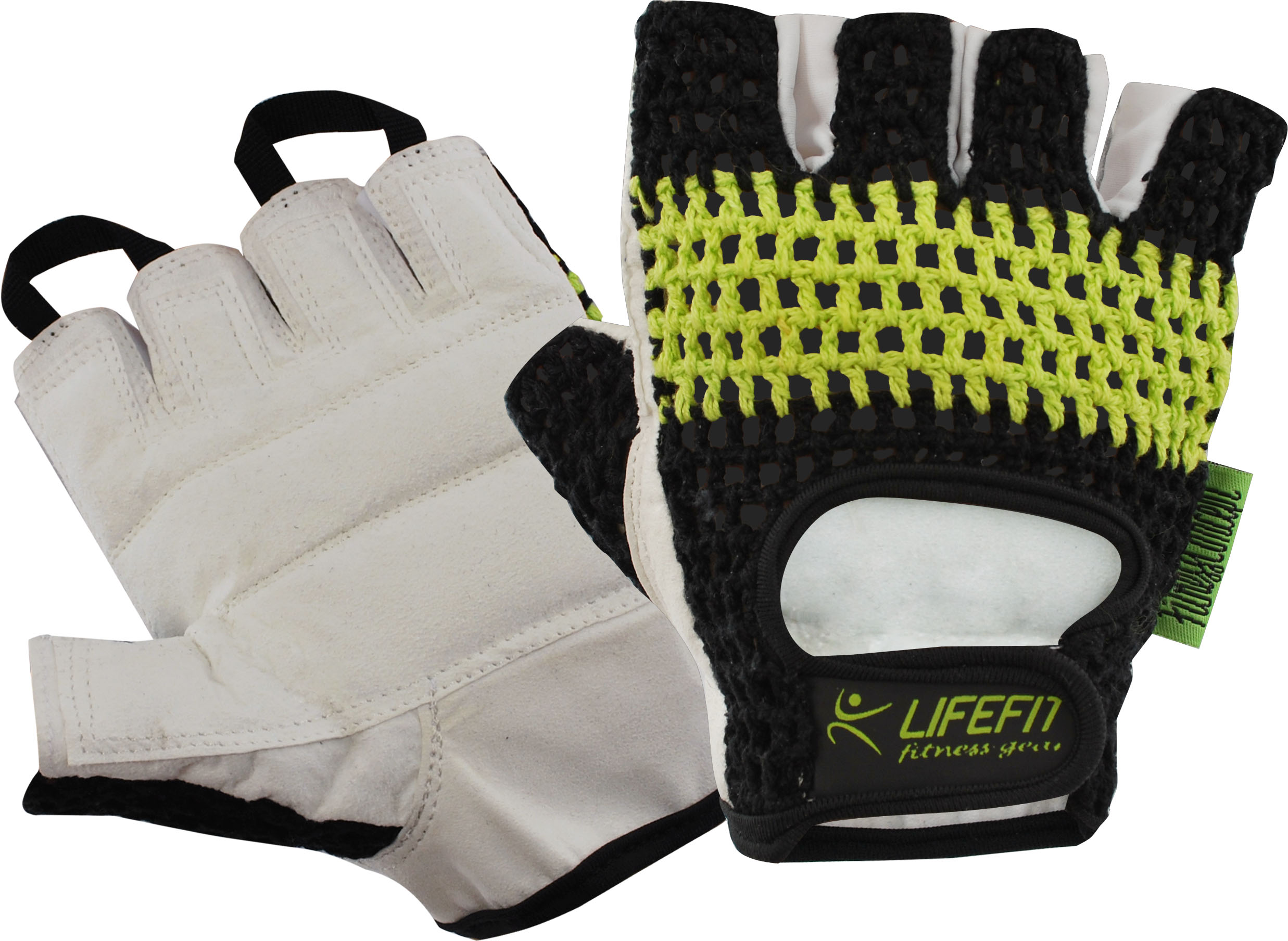 Fitness rukavice LIFEFIT FIT, vel. L, černo-zelené