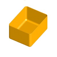 Box do zásuvek a organizérů, 117x90x64mm, žlutý