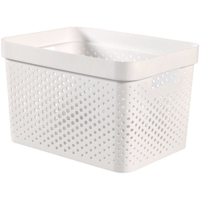 Úložný box INFINITY 17l recyklovaný plast bílý