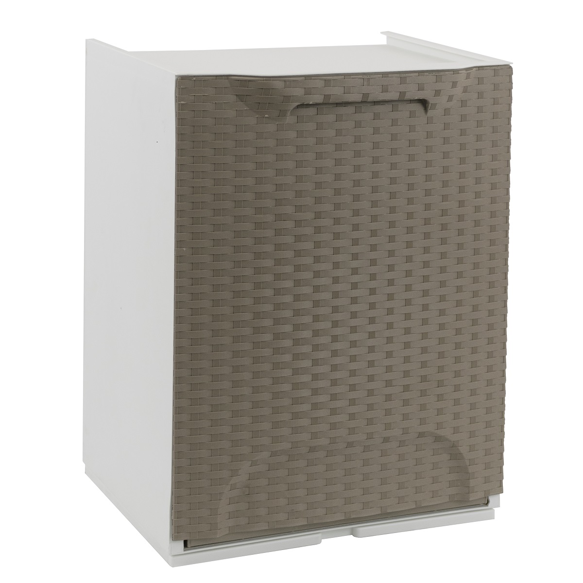 Úložný box/koš výklopný RATTAN taupe/bílý 34x29x47 cm