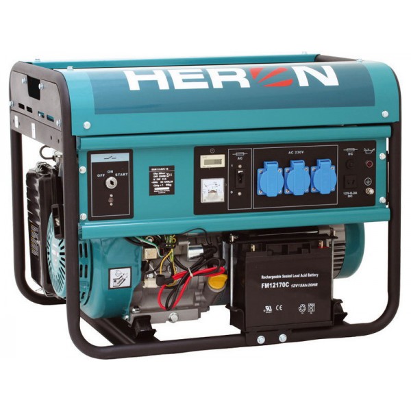 Elektrocentrála benzínová pro svařování s  elektrickým startem 5,5kW HERON, 8896115