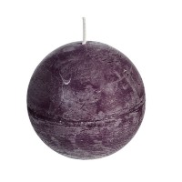 Svíčka koule rustikální 8cm tmavě fialová