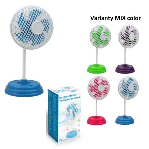 Ventilátor stolní 13 cm mix barev