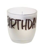 Svíčka ve skle s nápisem - BIRTHDAY