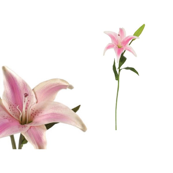 Dekorační květina - Lilie barva bílo-růžová